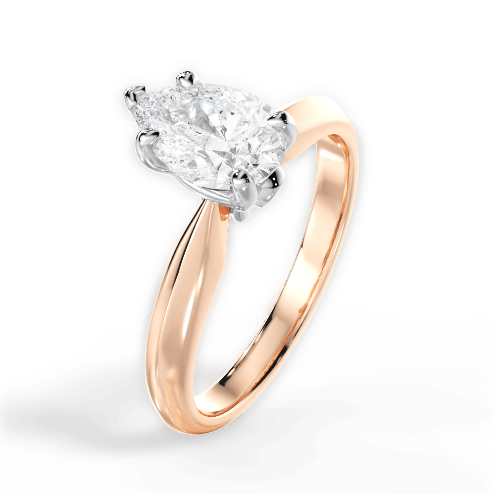 Amanda Pear Cut Lab Grown Diamond 18Kt Rose Gold Engagement Ring - View 4