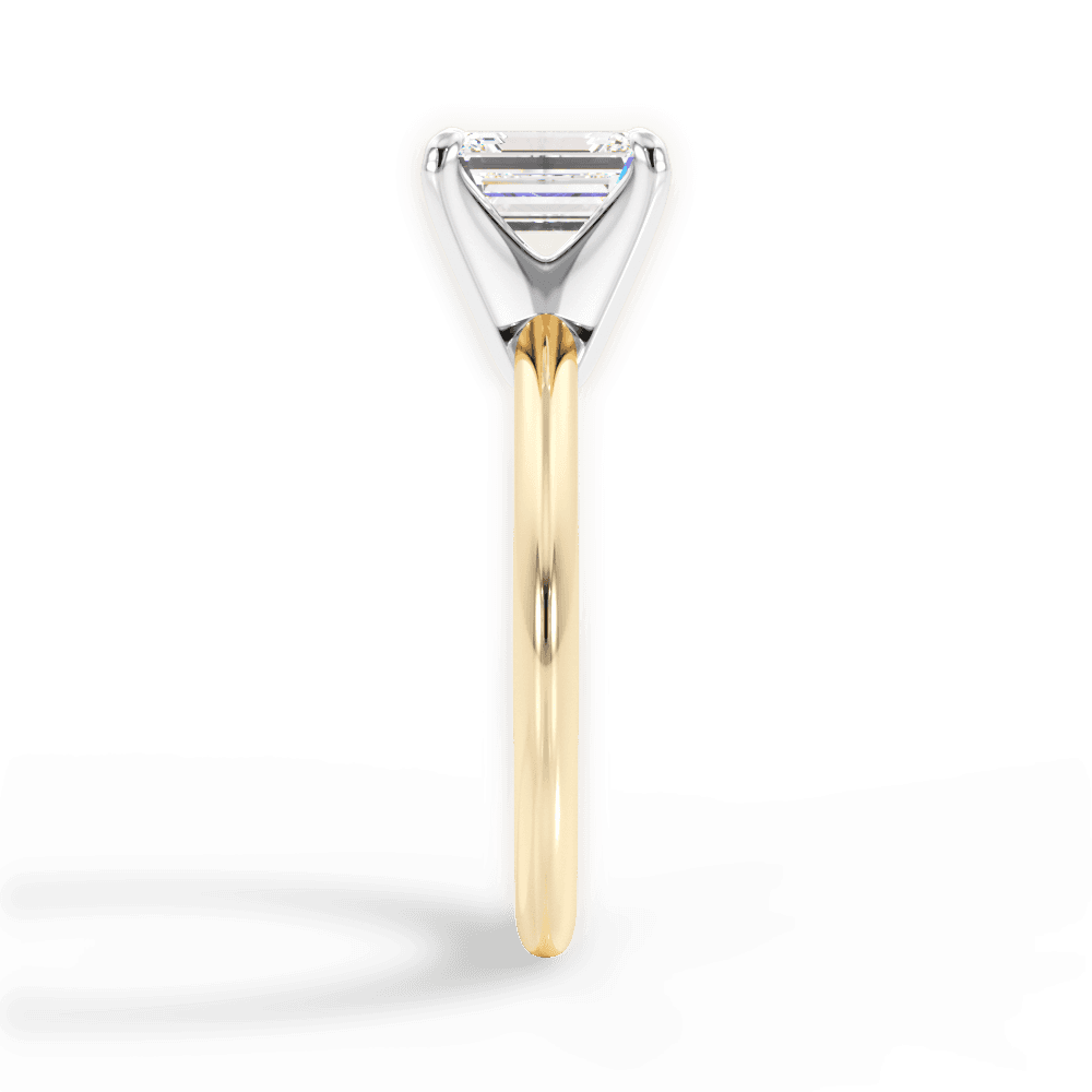 Alicia Emerald Cut Lab Grown Diamond 18Kt Yellow Gold Engagement Ring - View 2