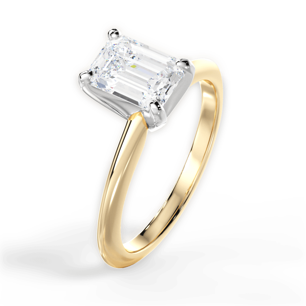Alicia Emerald Cut Lab Grown Diamond 18Kt Yellow Gold Engagement Ring - View 3