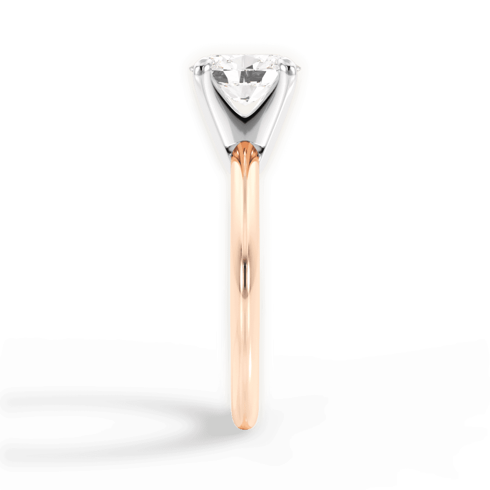 Alicia Oval Cut Lab Grown Diamond 18Kt Rose Gold Engagement Ring - View 2