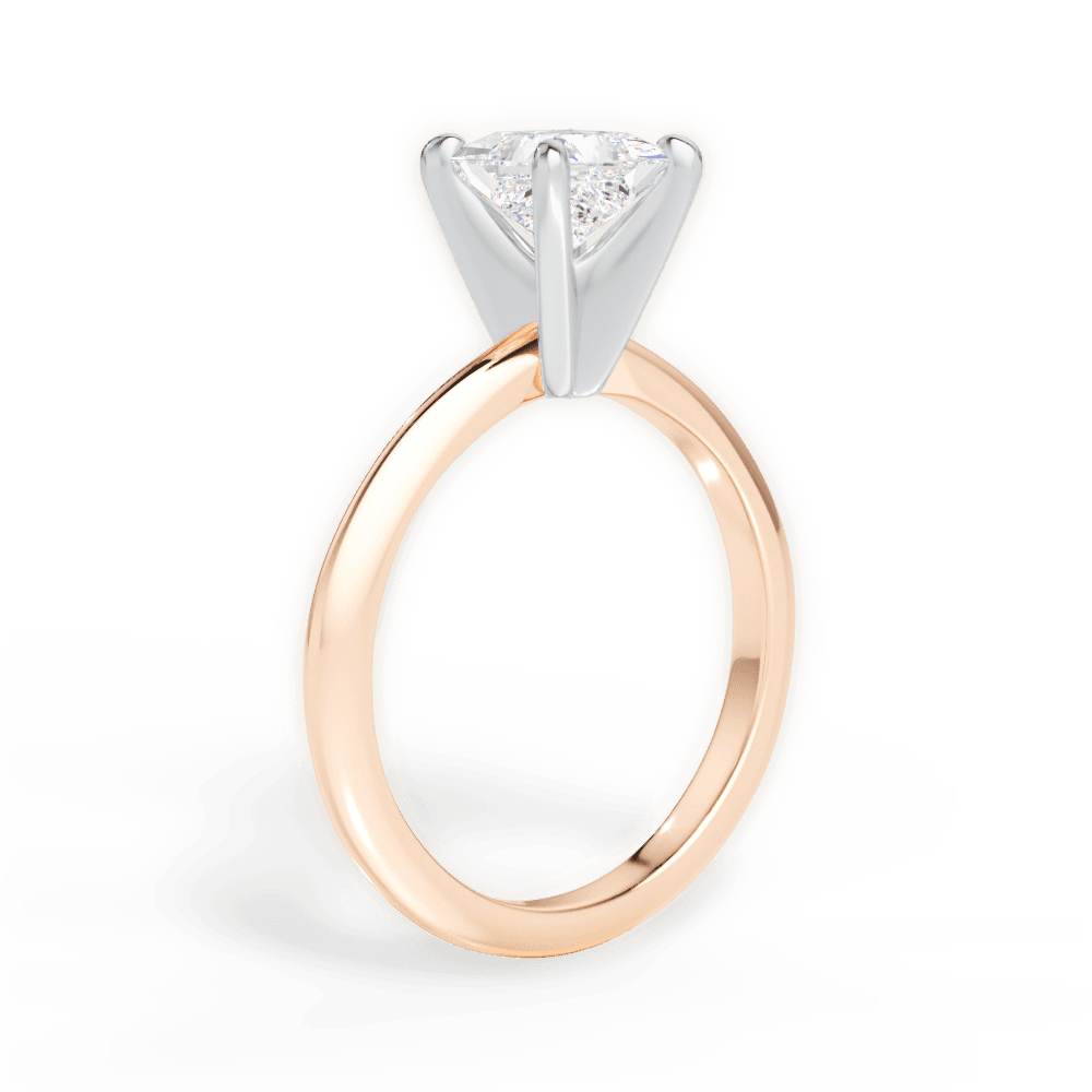 Alicia Princess Cut Lab Grown Diamond 18Kt Rose Gold Engagement Ring - View 2