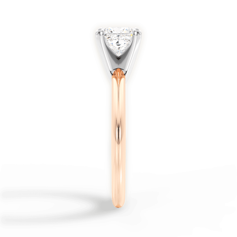 Alicia Princess Cut Lab Grown Diamond 18Kt Rose Gold Engagement Ring - View 4