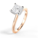 Alicia Princess Cut Lab Grown Diamond 18Kt Rose Gold Engagement Ring - View 3