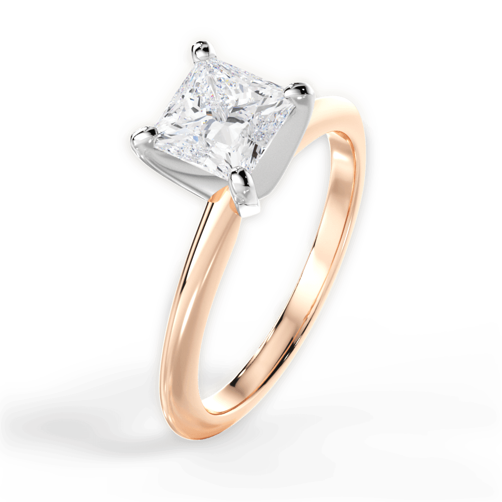 Alicia Princess Cut Lab Grown Diamond 18Kt Rose Gold Engagement Ring - View 3