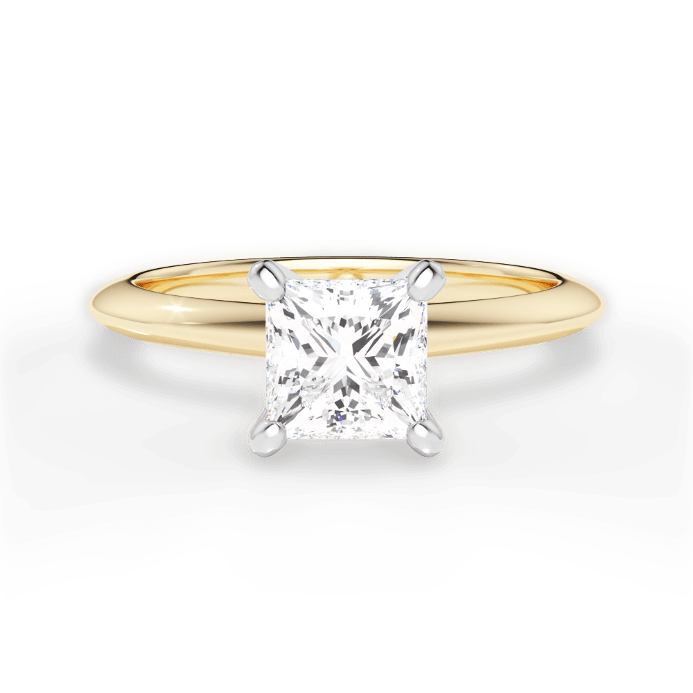 Alicia Princess Cut Lab Grown Diamond 18Kt Yellow Gold Engagement Ring