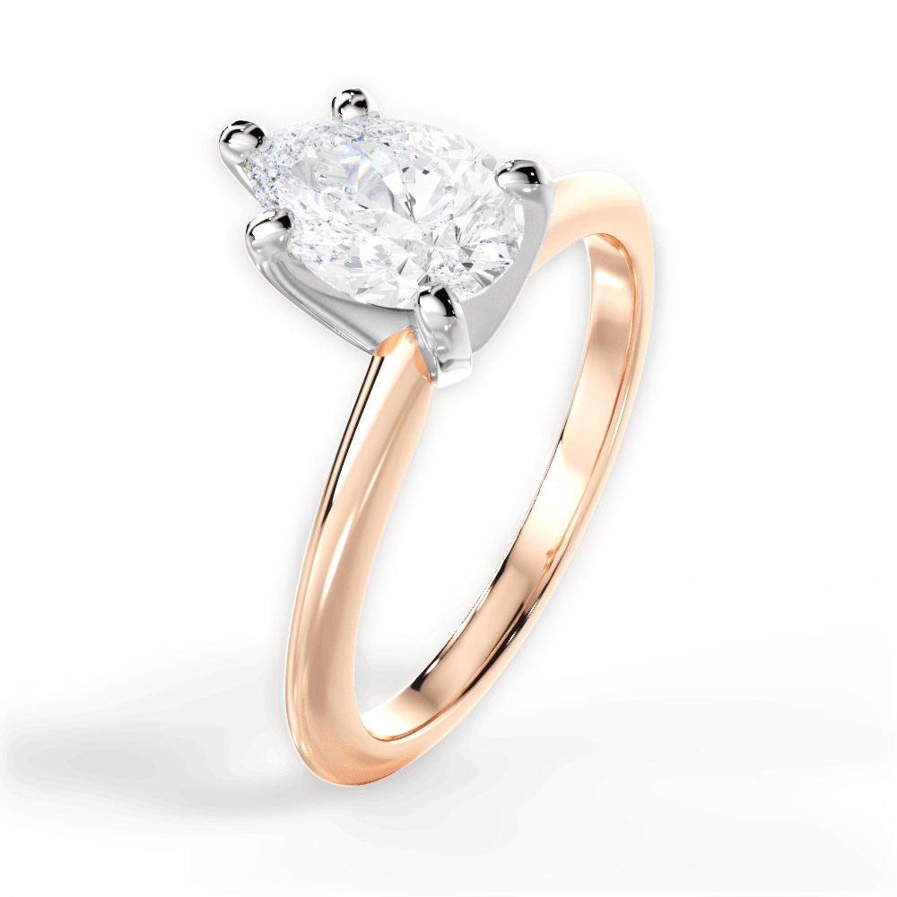 Alicia Pear Cut Lab Grown Diamond 18Kt Rose Gold Engagement Ring - View 4