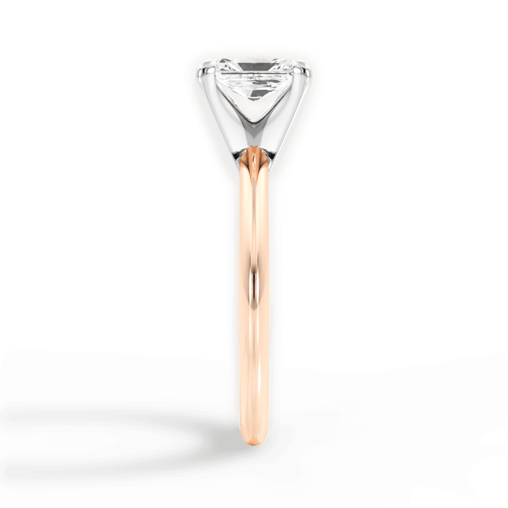Alicia Radiant Cut Lab Grown Diamond 18Kt Rose Gold Engagement Ring - View 2