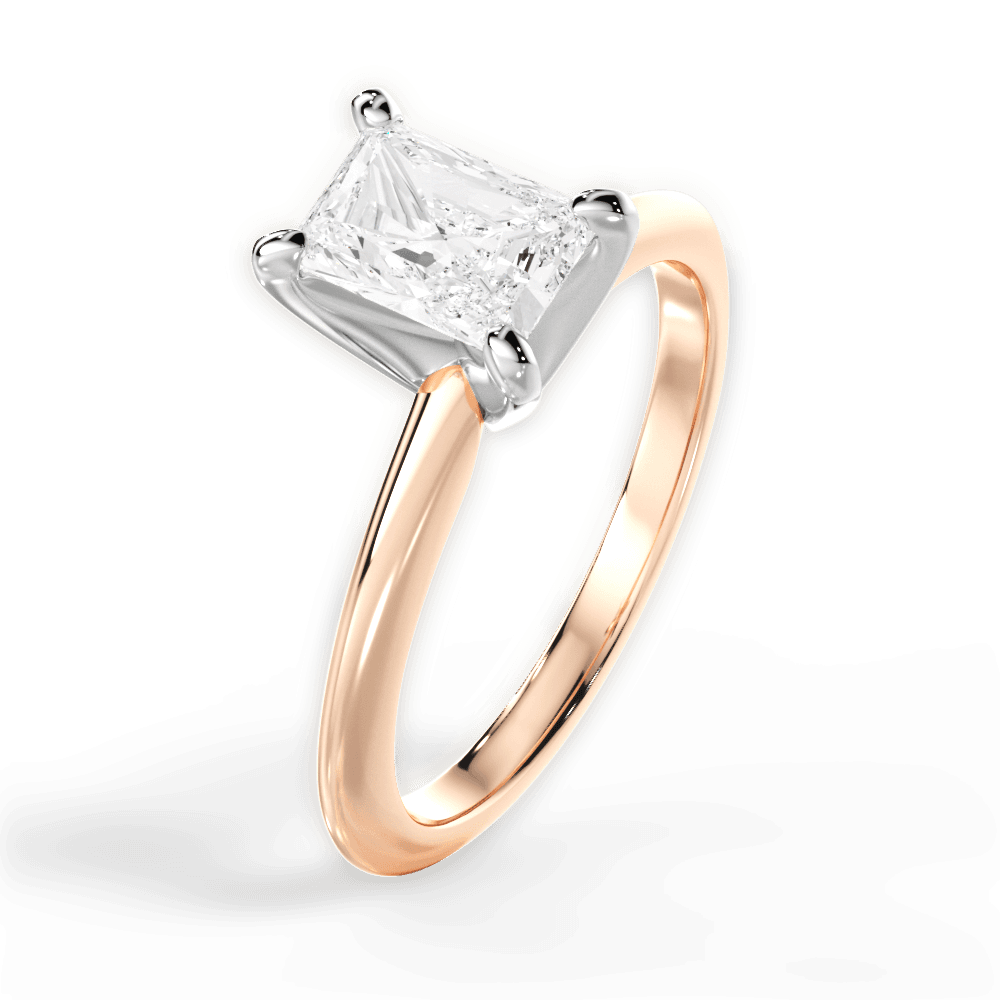 Alicia Radiant Cut Lab Grown Diamond 18Kt Rose Gold Engagement Ring - View 4