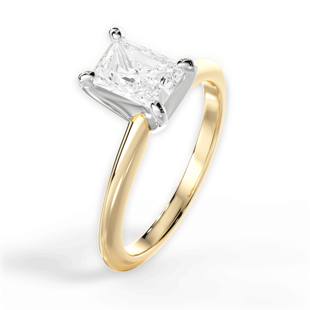 Alicia Radiant Cut Lab Grown Diamond 18Kt Yellow Gold Engagement Ring - View 2