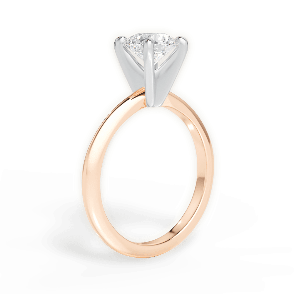 Alicia Round Cut Lab Grown Diamond 18Kt Rose Gold Engagement Ring - View 2
