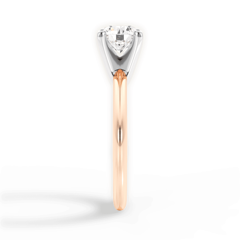Alicia Round Cut Lab Grown Diamond 18Kt Rose Gold Engagement Ring - View 3