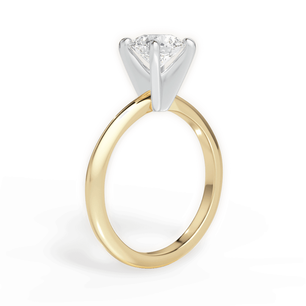 Alicia Round Cut Lab Grown Diamond 18Kt Yellow Gold Engagement Ring - View 3