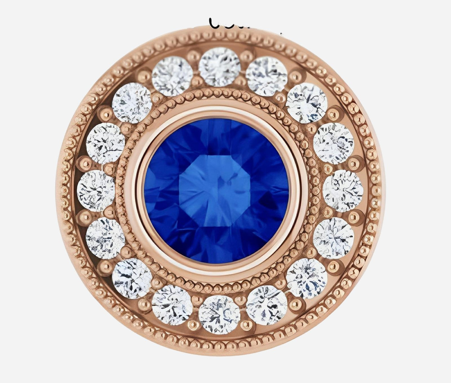 14kt yellow gold Natural blue sapphire and diamond pendant.