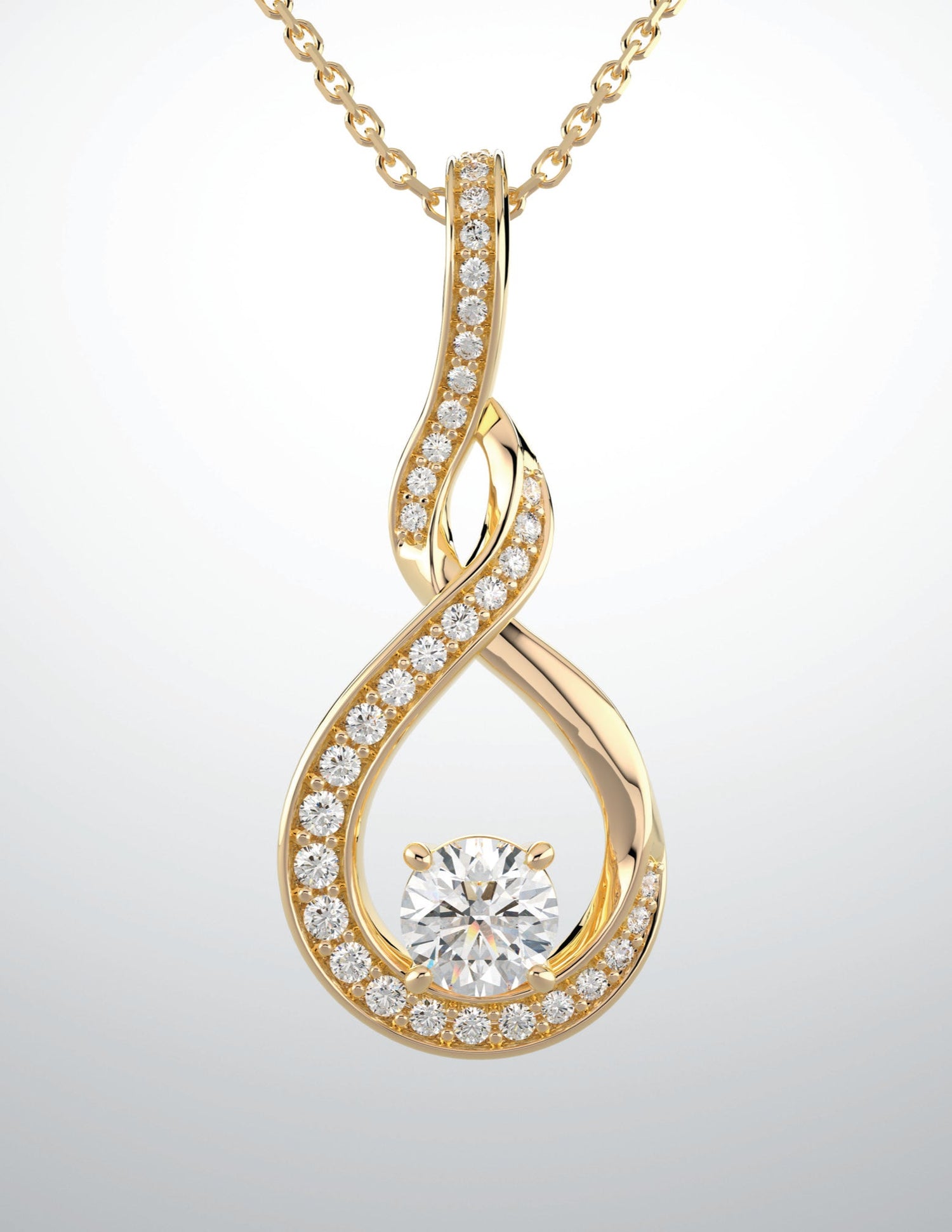 Pendant, yellow gold and diamonds.