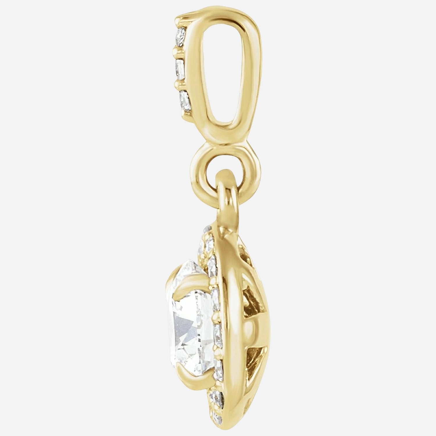 14K Yellow 3/8 CTW Lab-Grown Diamond Halo-Style Pendant