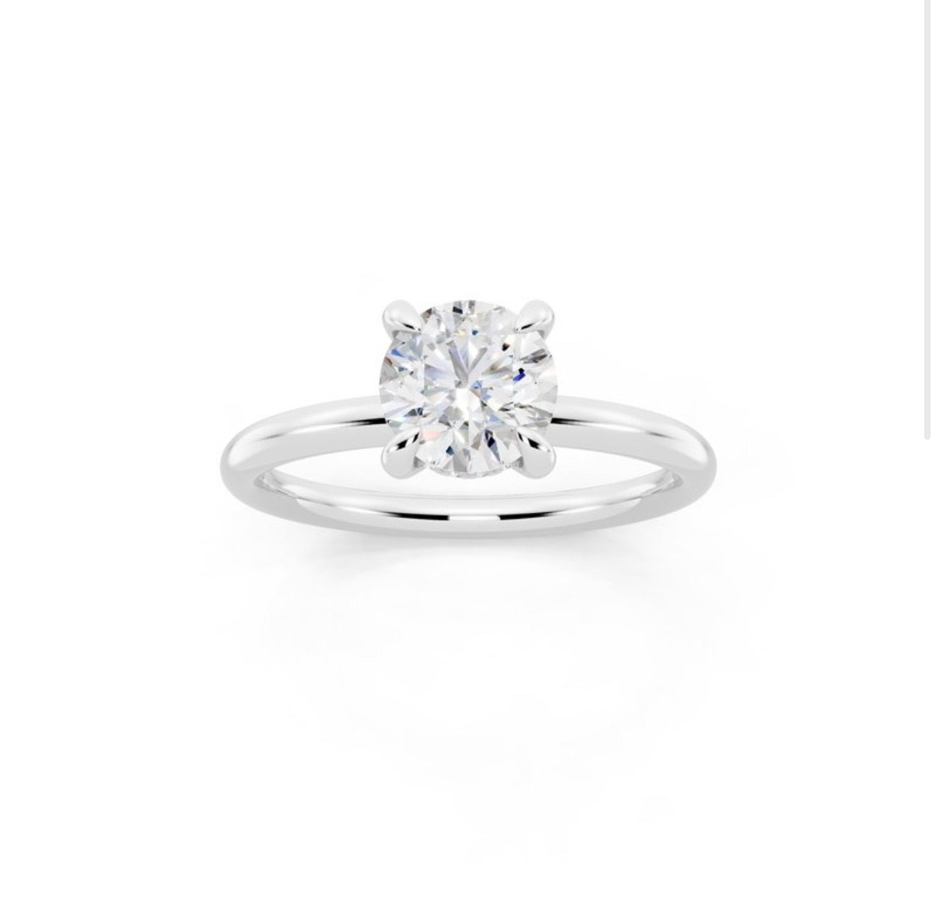 3.00 Ctw 14Kt White Gold Round Solitaire Ring