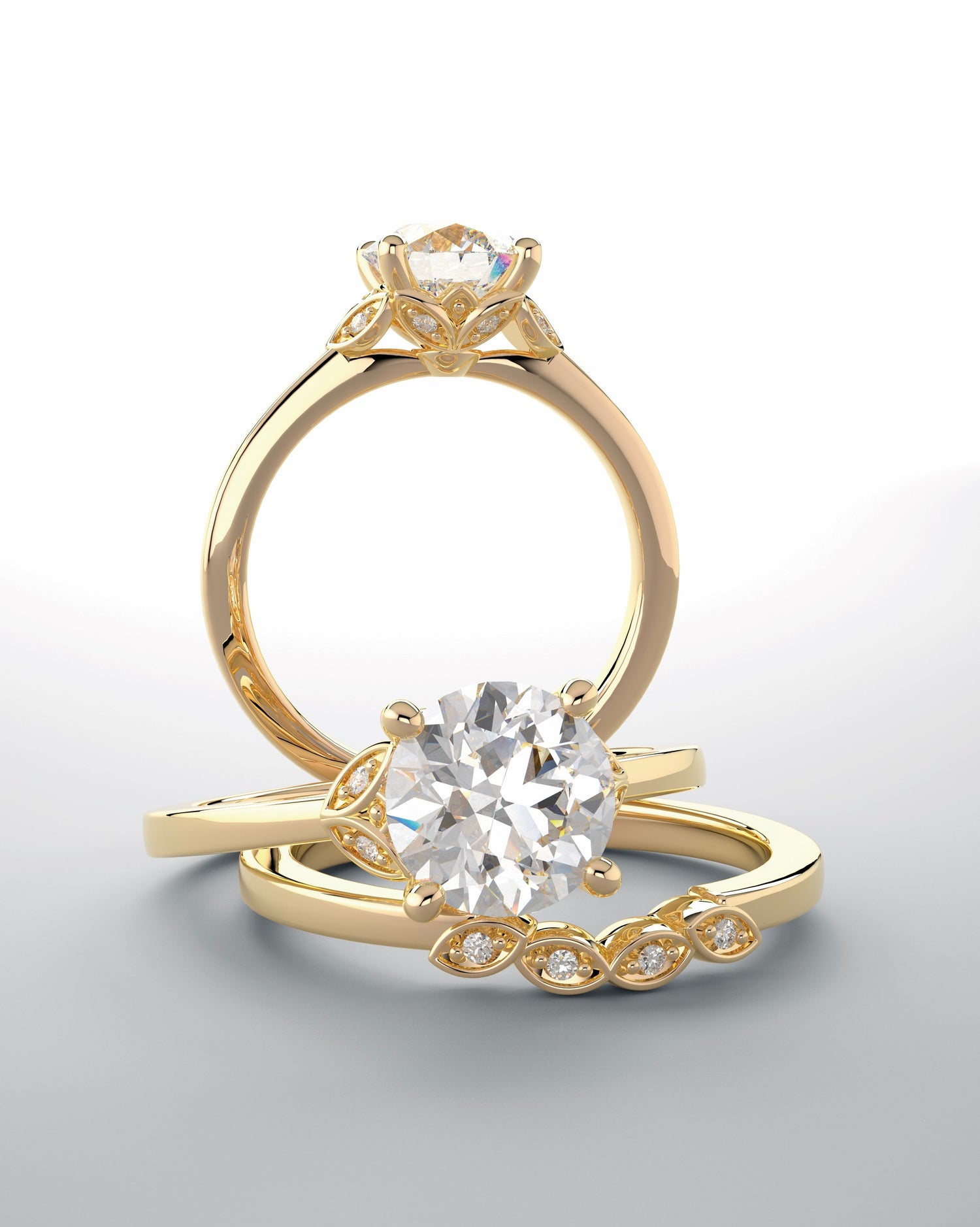 14kt yellow gold ring with 5/8ctw natural diamonds