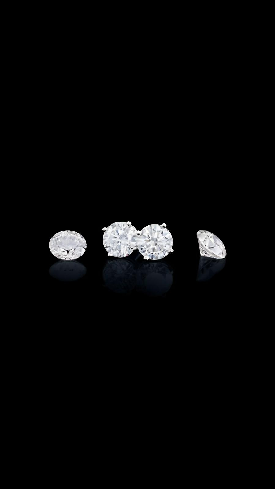 Diamond stud earrings, lab grown 1 1/2ctw