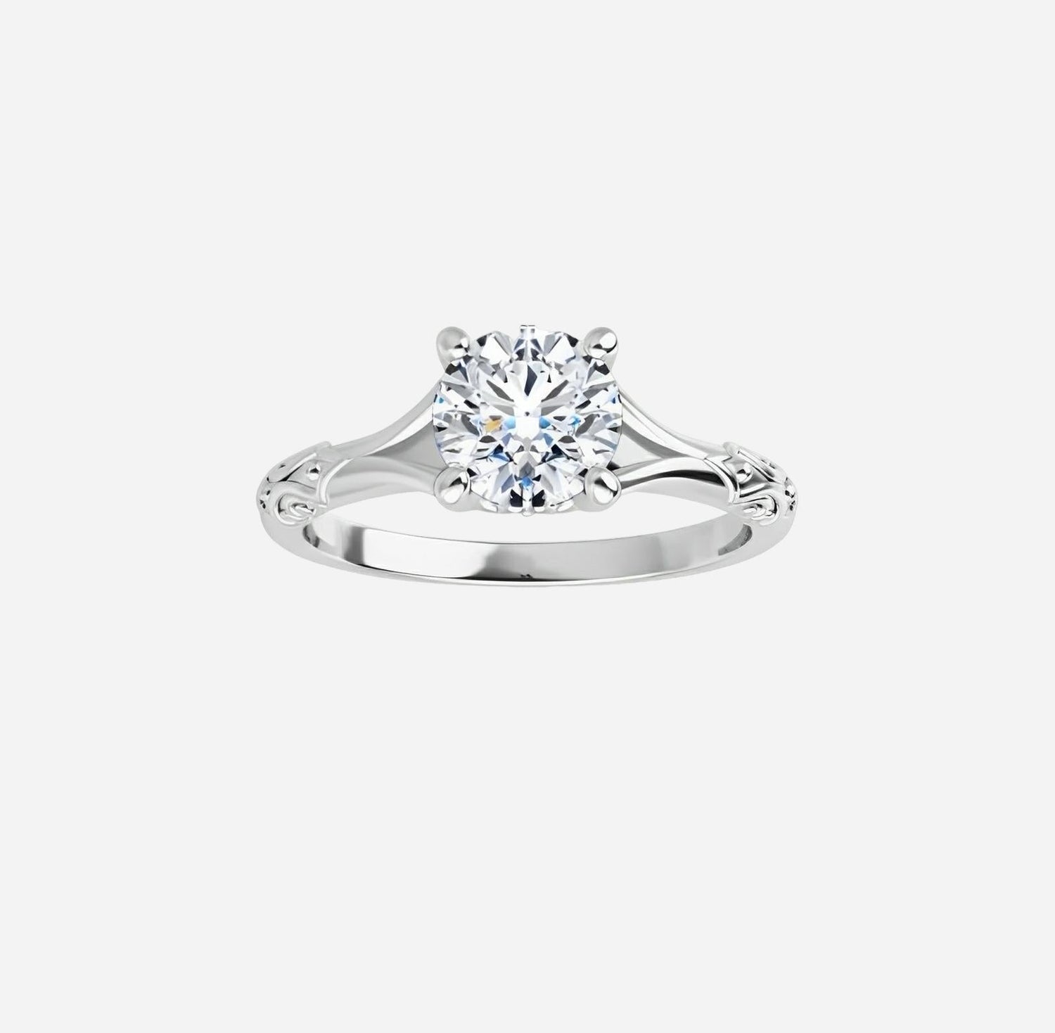 14kt yellow gold natural diamond engagement ring