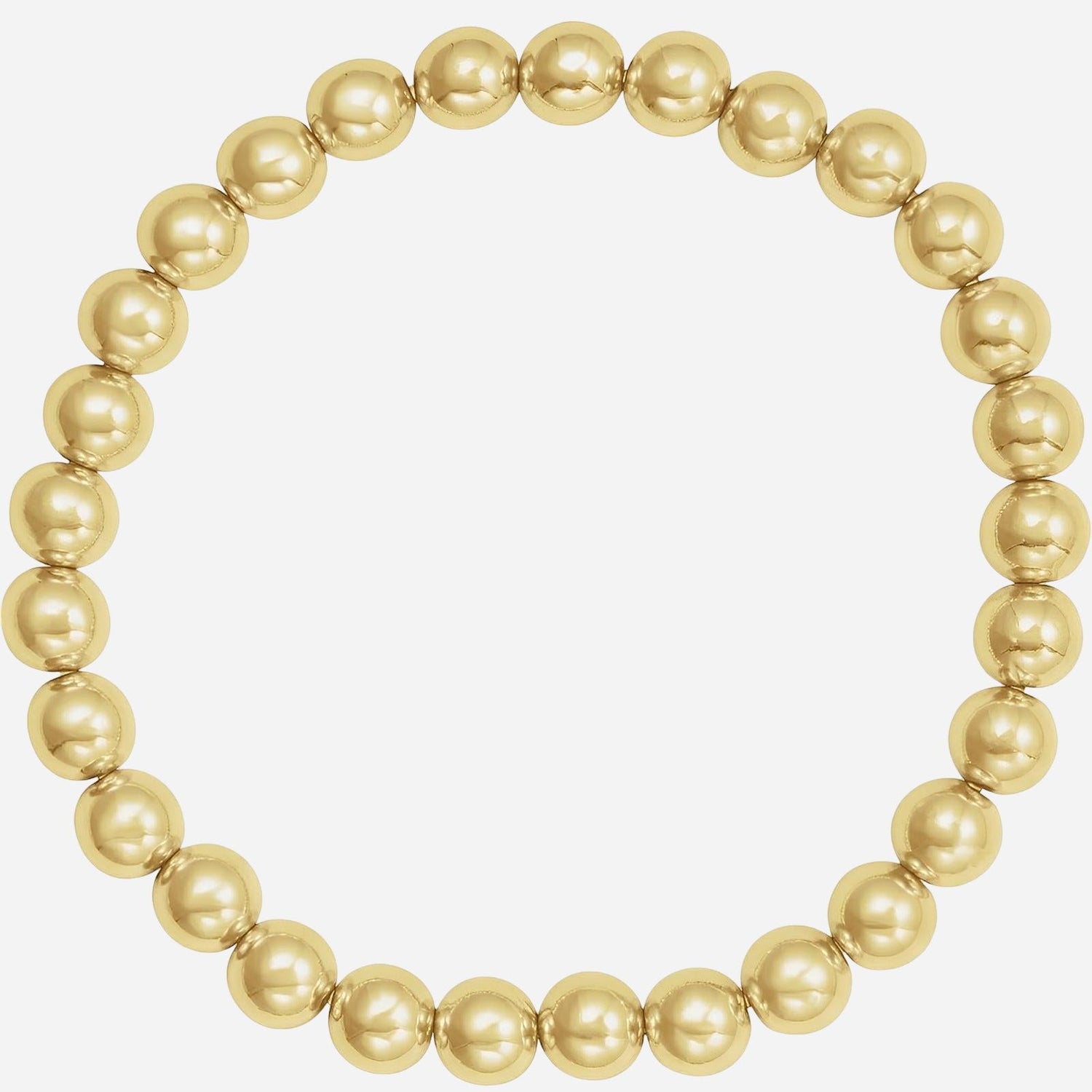14K Yellow Gold-Filled 6 mm Elastic Bead 6 1/2" Bracelet