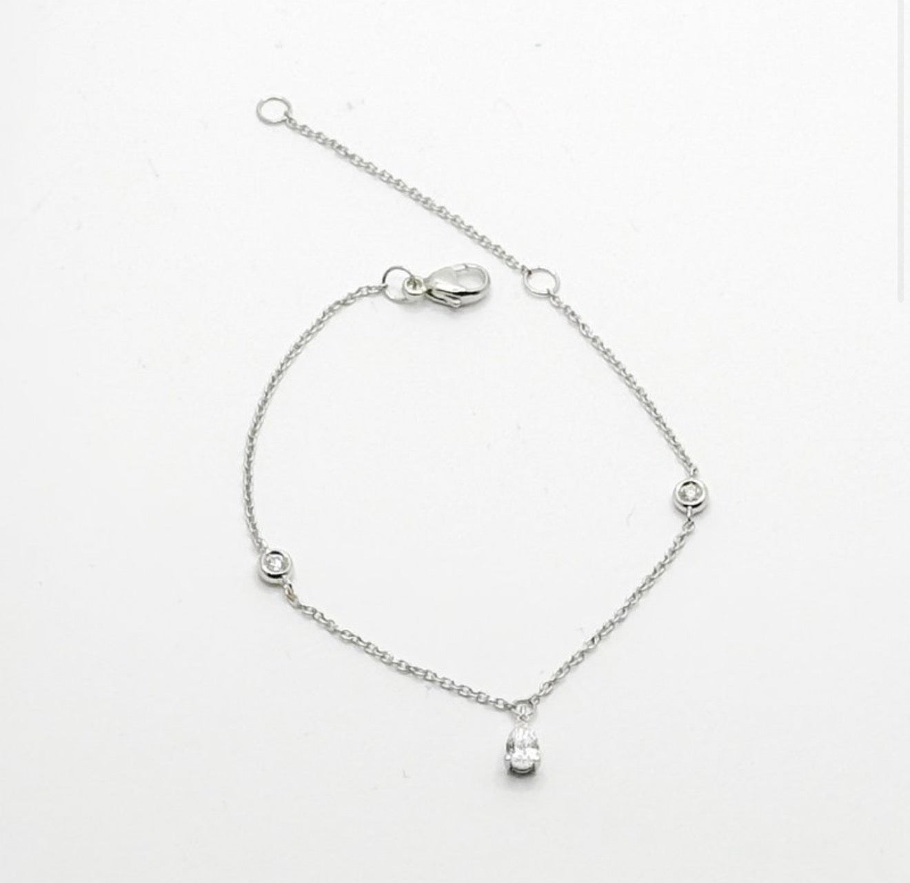 0.35 Ctw 14Kt White Gold Lab Grown Chain Bracelet