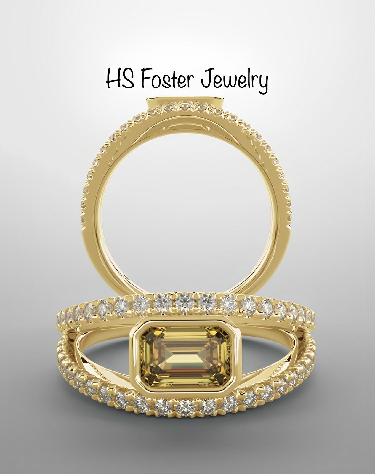 14kt Yellow gold natural citrine and diamond ring.