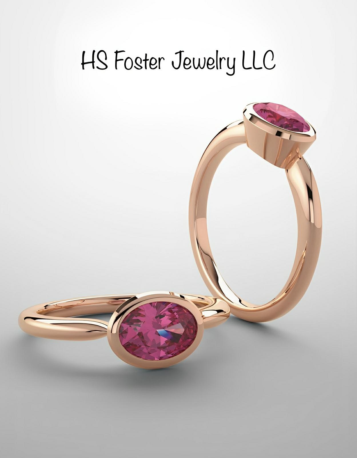 14kt Rose gold lab grown ruby ring