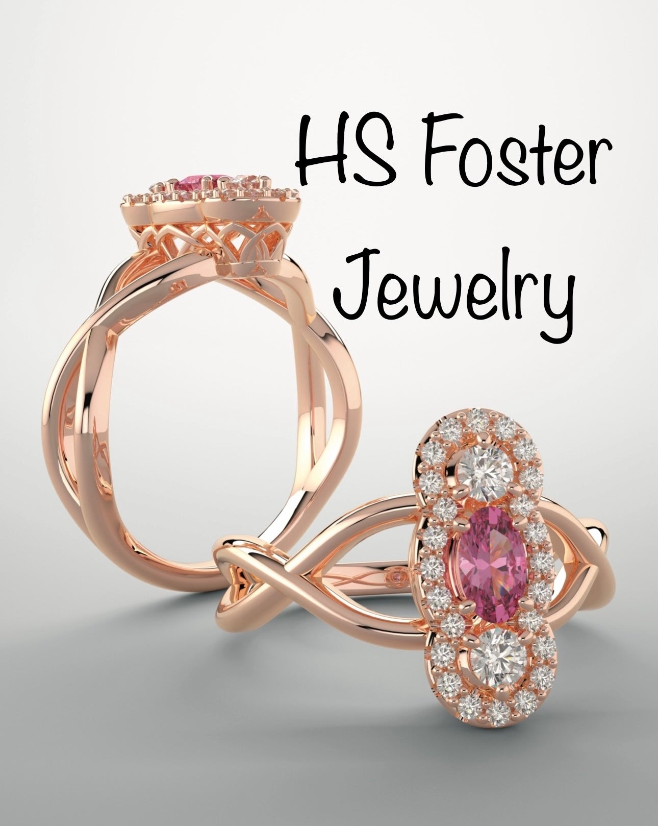 14kt rose gold natural pink morganite and diamonds