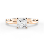 Adrienne Asscher Cut Lab Grown Diamond 18Kt Rose Gold Engagement Ring