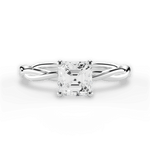 Adrienne Asscher Cut Lab Grown Diamond Platinum Engagement Ring
