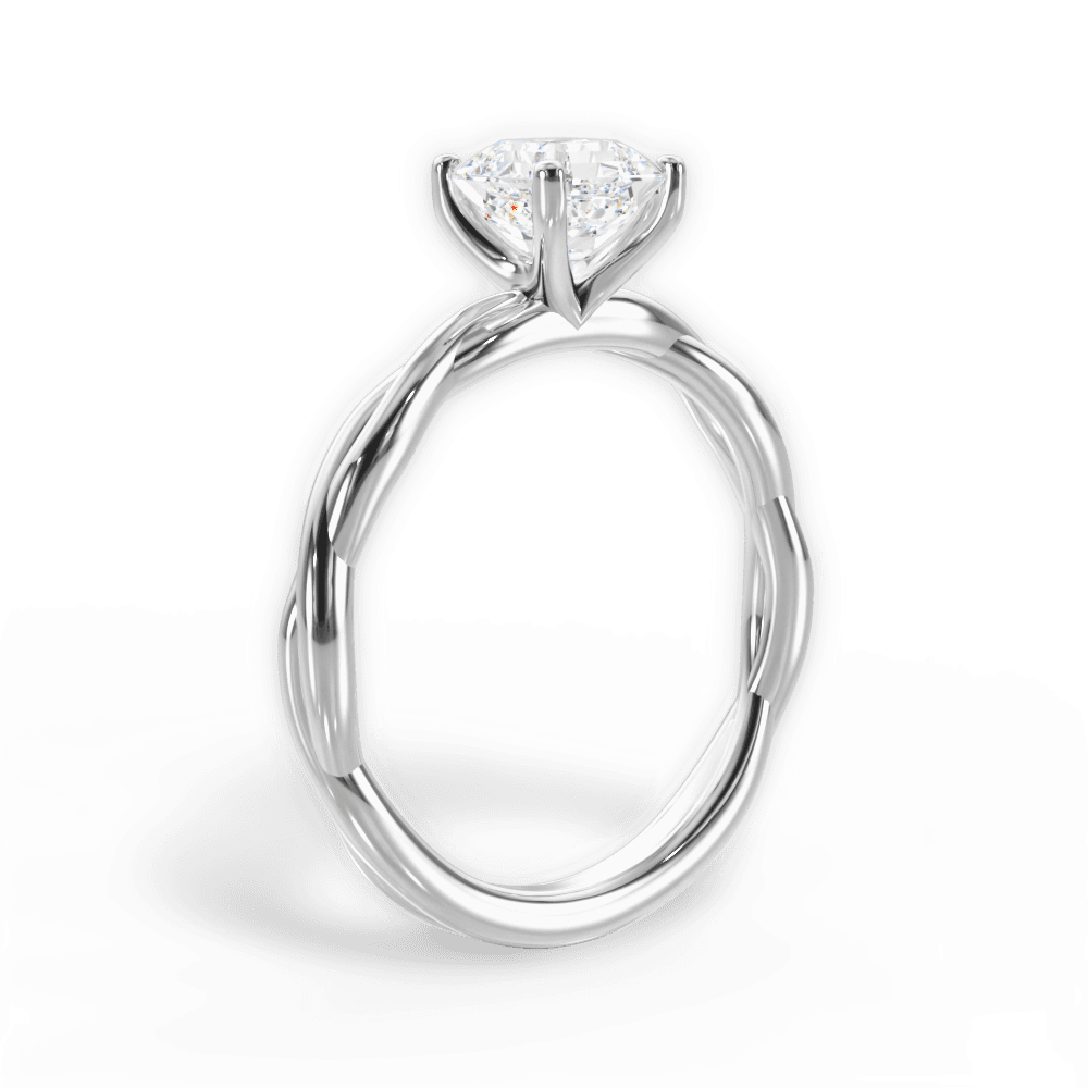 Adrienne Asscher Cut Lab Grown Diamond Platinum Engagement Ring - View 2