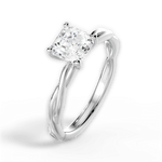 Adrienne Asscher Cut Lab Grown Diamond 14Kt White Gold Engagement Ring - View 4