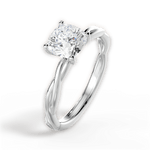 Adrienne Cushion Cut Lab Grown Diamond Platinum Engagement Ring - View 2