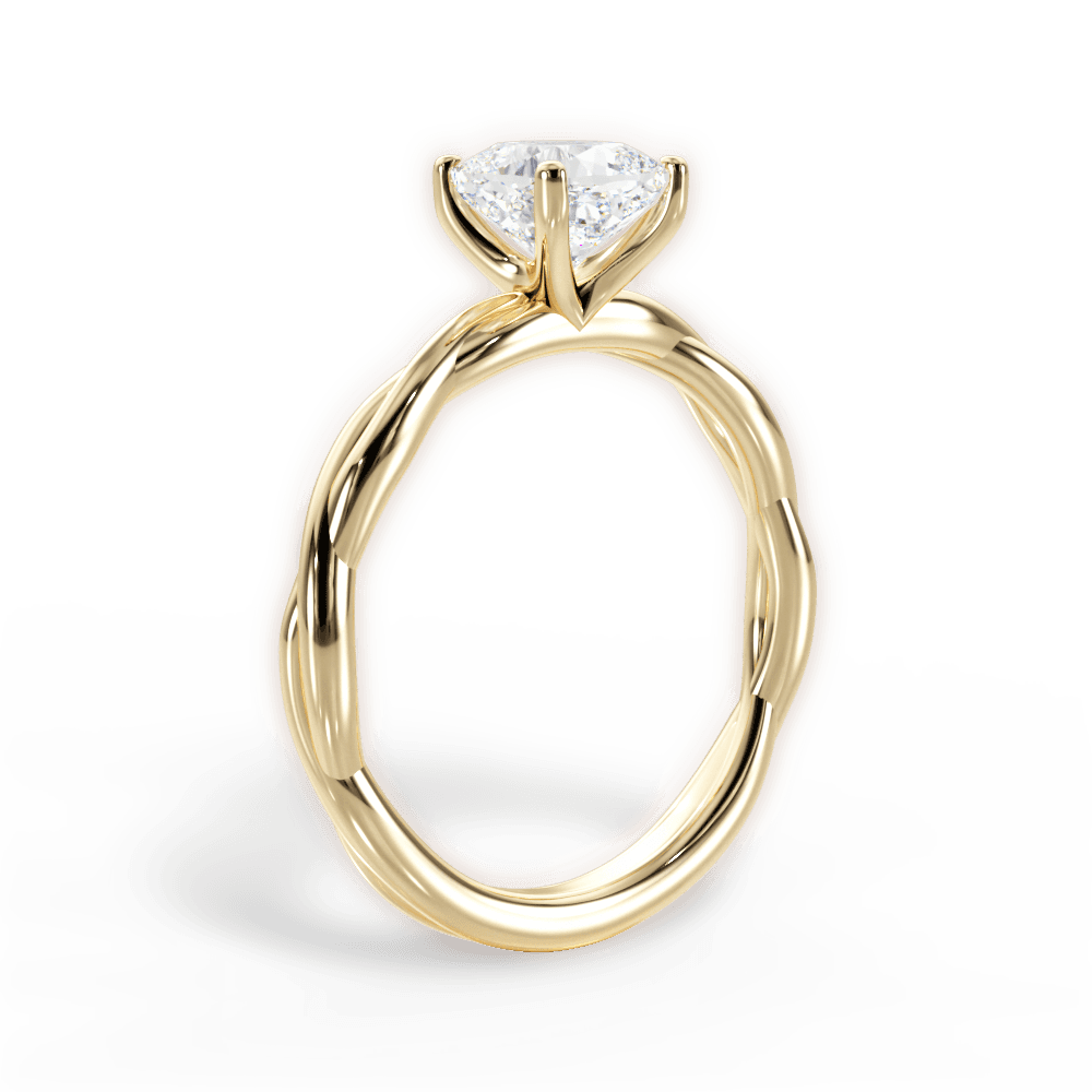 Adrienne Cushion Cut Lab Grown Diamond 18Kt Yellow Gold Engagement Ring - View 3