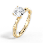 Adrienne Cushion Cut Lab Grown Diamond 18Kt Yellow Gold Engagement Ring - View 2