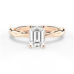 Adrienne Emerald Cut Lab Grown Diamond 18Kt Rose Gold Engagement Ring