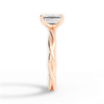 Adrienne Emerald Cut Lab Grown Diamond 18Kt Rose Gold Engagement Ring - View 3