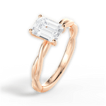 Adrienne Emerald Cut Lab Grown Diamond 18Kt Rose Gold Engagement Ring - View 2