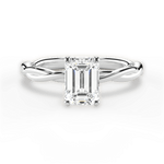 Adrienne Emerald Cut Lab Grown Diamond Platinum Engagement Ring