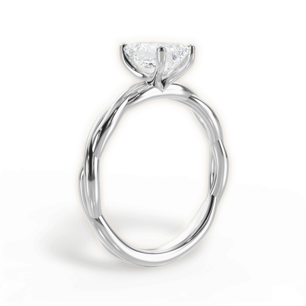 Adrienne Emerald Cut Lab Grown Diamond Platinum Engagement Ring - View 3