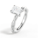 Adrienne Emerald Cut Lab Grown Diamond 14Kt White Gold Engagement Ring - View 4