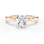 Adrienne Heart Cut Lab Grown Diamond 18Kt Rose Gold Engagement Ring
