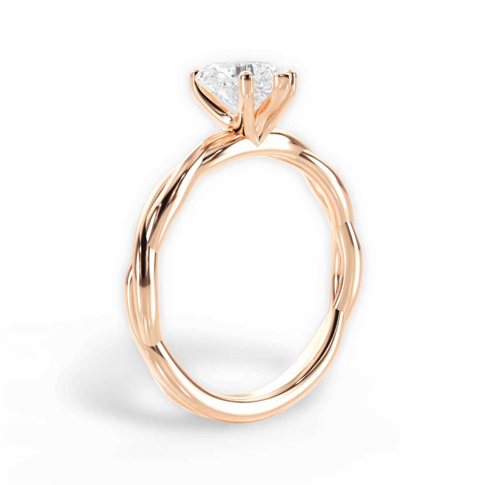 Adrienne Heart Cut Lab Grown Diamond 18Kt Rose Gold Engagement Ring - View 3