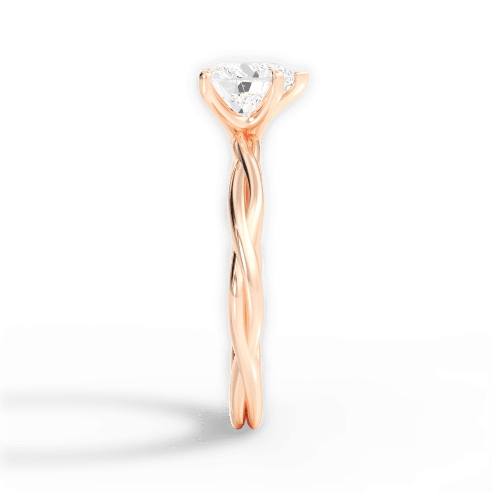 Adrienne Heart Cut Lab Grown Diamond 18Kt Rose Gold Engagement Ring - View 2