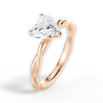 Adrienne Heart Cut Lab Grown Diamond 18Kt Rose Gold Engagement Ring - View 4