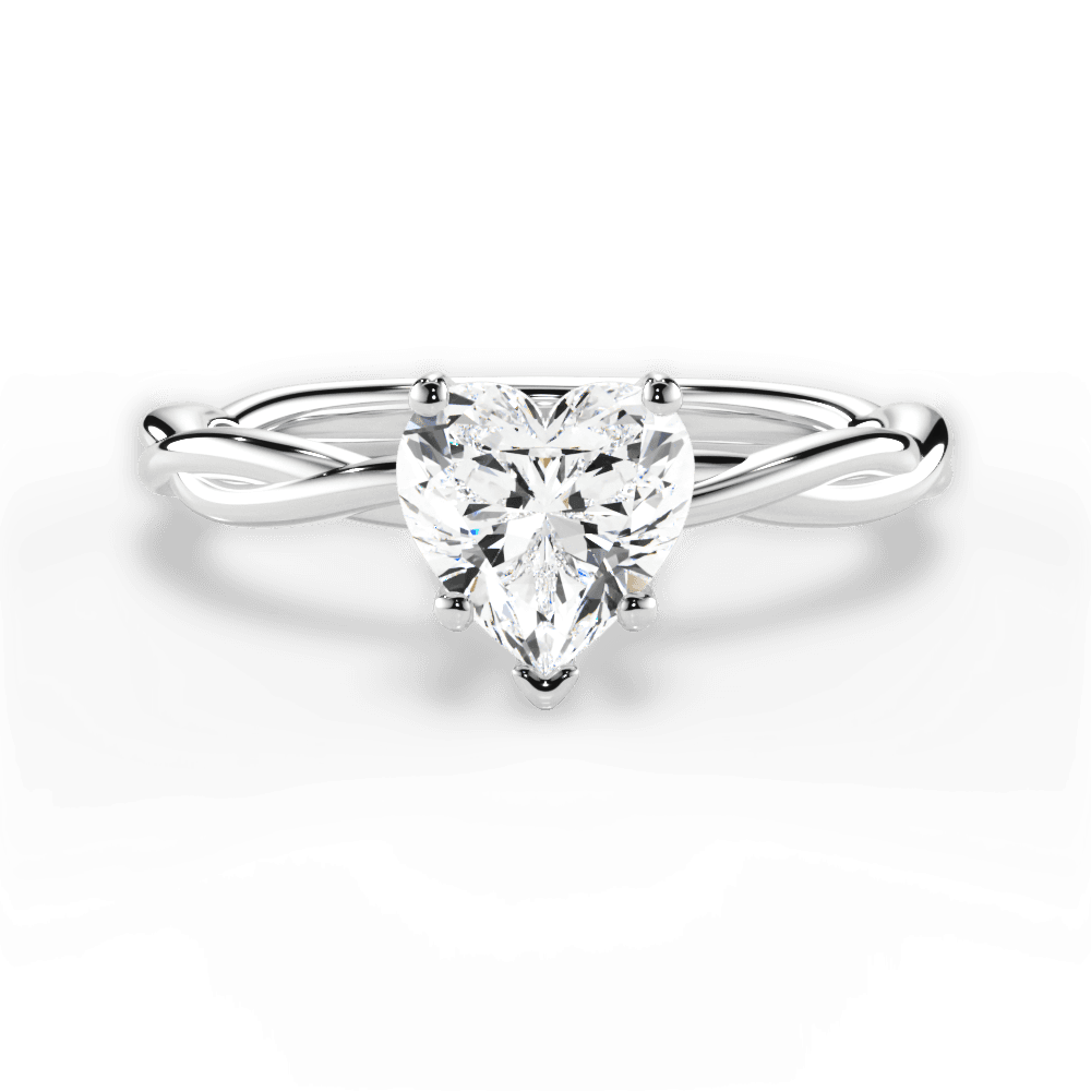 Adrienne Heart Cut Lab Grown Diamond 18Kt White Gold Engagement Ring