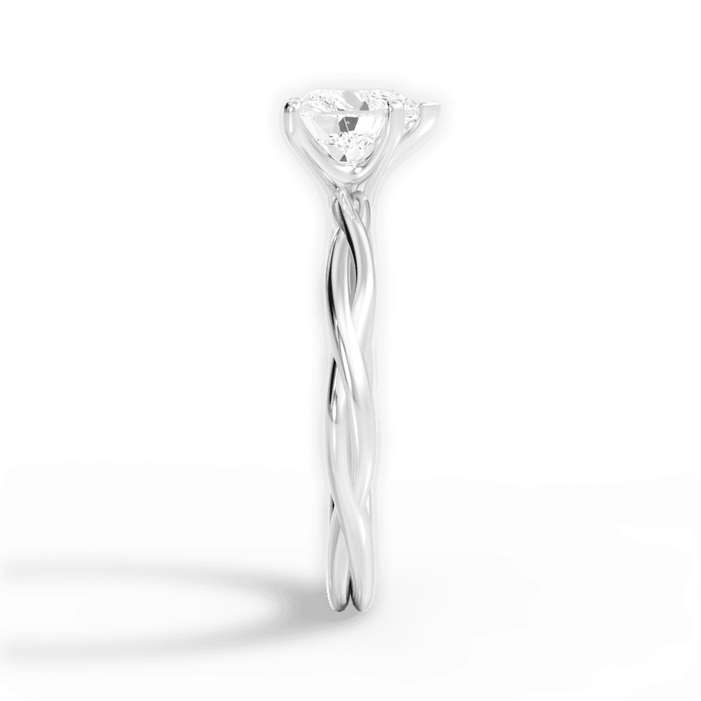 Adrienne Heart Cut Lab Grown Diamond 18Kt White Gold Engagement Ring - View 4