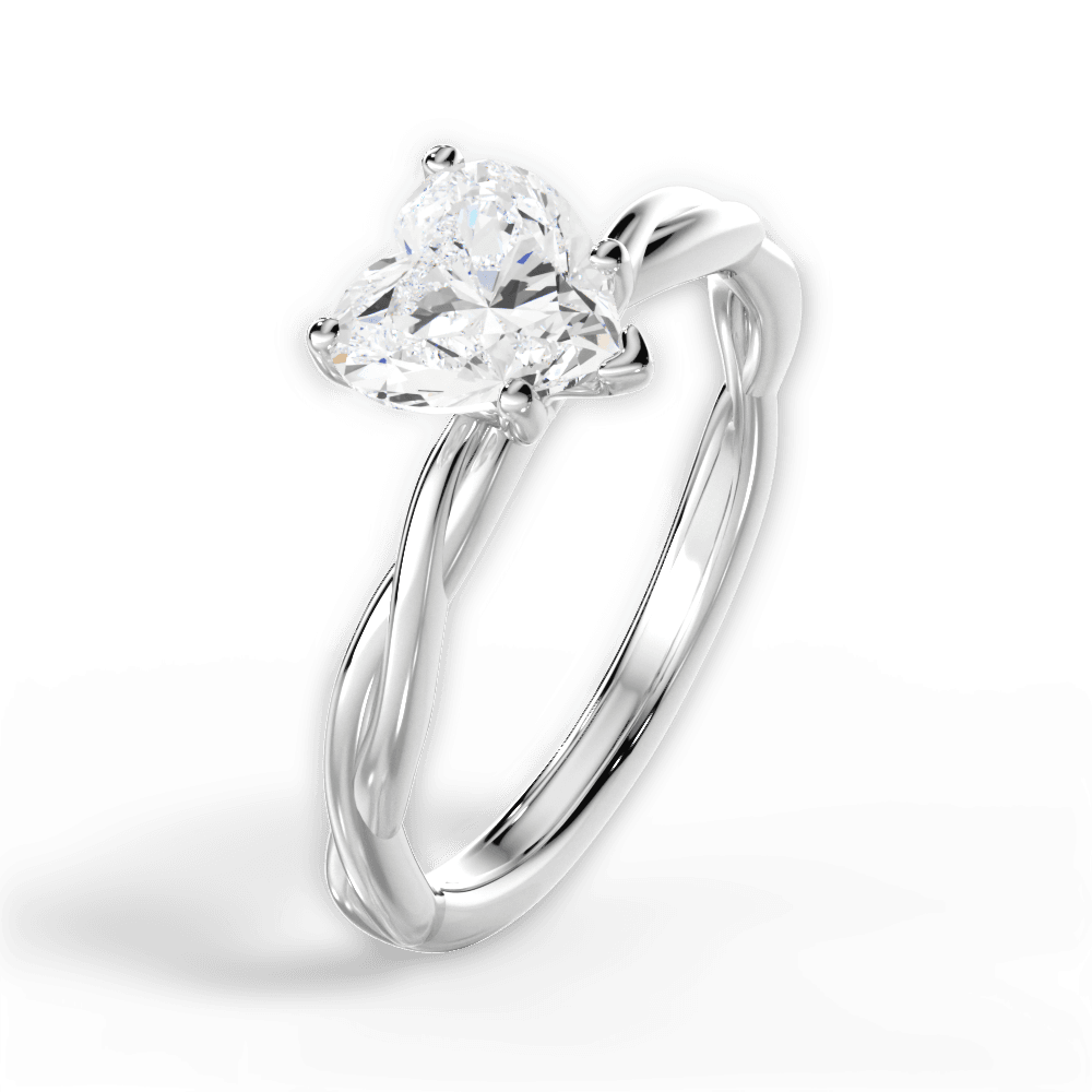 Adrienne Heart Cut Lab Grown Diamond Platinum Engagement Ring - View 3