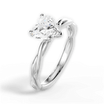 Adrienne Heart Cut Lab Grown Diamond 18Kt White Gold Engagement Ring - View 3