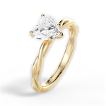 Adrienne Heart Cut Lab Grown Diamond 18Kt Yellow Gold Engagement Ring - View 3